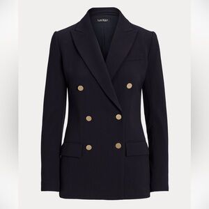 Ralph Lauren Navy Double-Breasted Blazer with Gold Buttons